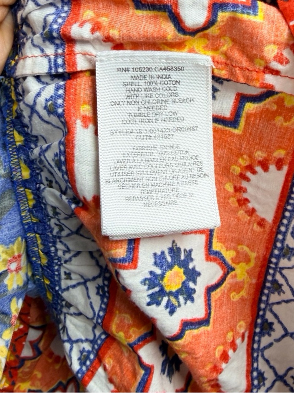 Joie Chloris Baja Blue Cotton Floral Mini Dress L Off Shoulder Boho - Picture 11 of 12